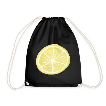 Lemon slice - Drawstring Bag - black - Front