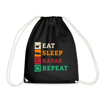 Kayak Kayak Kayaker Kayaker Kayaking - Drawstring Bag - black - Front