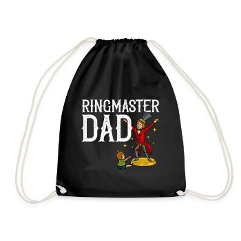 Circus Birthday Party Papa Theme Ringmaster - Drawstring Bag - black - Front