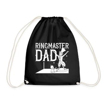 Circus Birthday Party Papa Theme Ringmaster - Drawstring Bag - black - Front