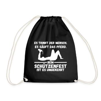 Schützenverein Bier Schützenfest - Turnbeutel - Schwarz - Vorne