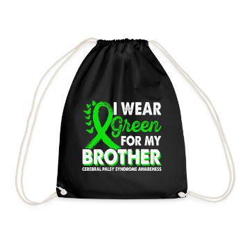 Wear green for awareness of the - Drawstring Bag - black - Front