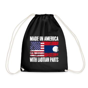 Made In America Vintage Half American Half Laotian - Turnbeutel - Schwarz - Vorne