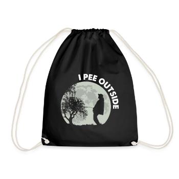I Pee Outside I Pee Outdoor - Drawstring Bag - black - Front