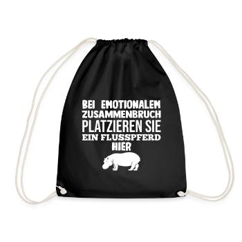 Nilpferd Flusspferd - Turnbeutel - Schwarz - Vorne