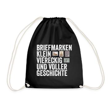 Philatelie Briefmarkensammlung Briefmarkensammler - Turnbeutel - Schwarz - Vorne