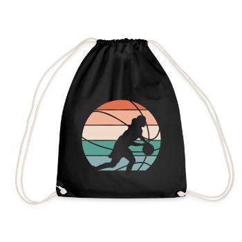 Basketball Basketballerin Frauen Basketball - Turnbeutel - Schwarz - Vorne