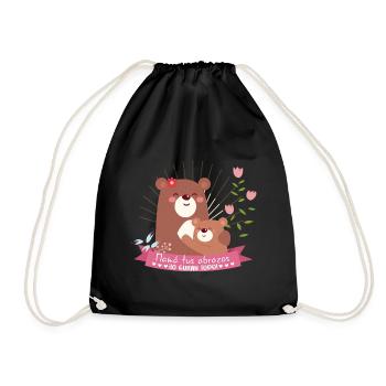 Gifts to Mom of Child "Your Hugs Heal" - Drawstring Bag - black - Front