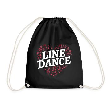 Danse en ligne - Danse avec le cœur - Musique Cadeau - Sac de sport léger - noir - Devant