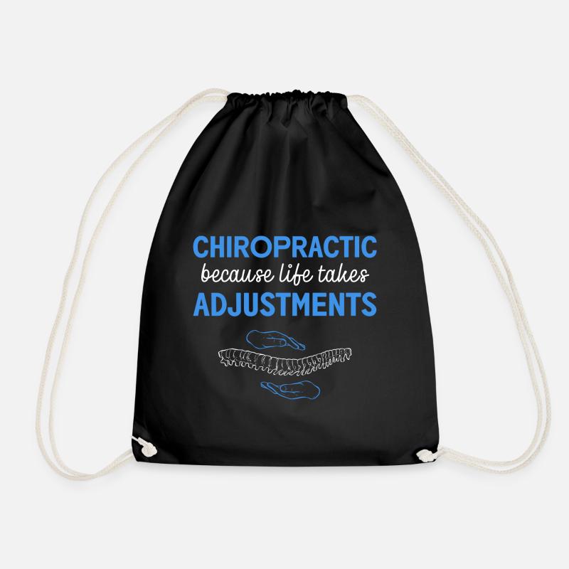 Physiotherapy Physiotherapist Chiropractic Chiro - Drawstring Bag - black