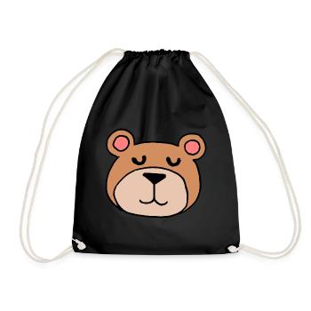 Mignon Ours Ours Garçons Fille Anniversaire - Sac de sport léger - noir - Devant