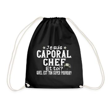 Caporal Chef Militaire Armée Métier Super Pouvoir - Sac de sport léger - noir - Devant