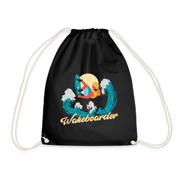 Wakeboarder Wakeboarding Lover - Turnbeutel - Schwarz - Vorne