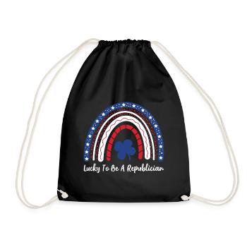 Lucky To Be A Republican  Rainbow - Drawstring Bag - black - Front