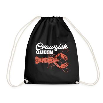 Crawfish Queen Funny Seafood Crayfish - Drawstring Bag - black - Front