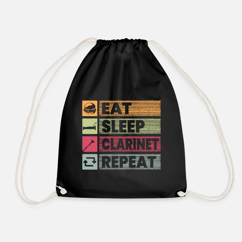 Eat Sleep Clarinet Repeat Funny Clarinet Player - Turnbeutel - Schwarz