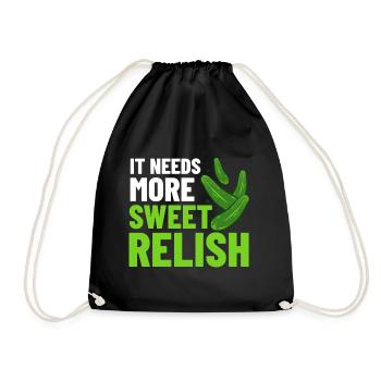 Sweet Relish Pickles Bottle Spice Jar - Drawstring Bag - black - Front