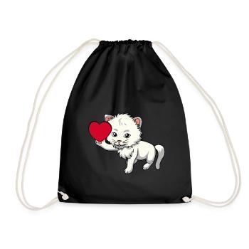 Coeur Chat Domestique Chat Animaux Enfants Animal Ami - Sac de sport léger - noir - Devant