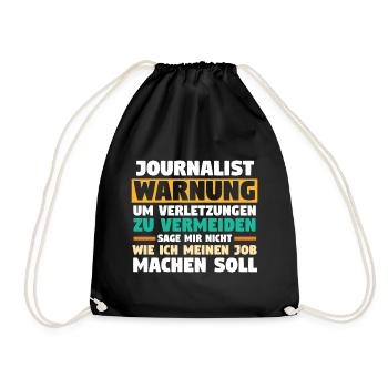 Reporter Journalistik Journalist - Turnbeutel - Schwarz - Vorne