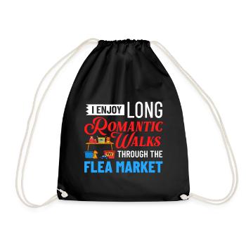 Flea Market Flea Market Funny Articles Market - Drawstring Bag - black - Front