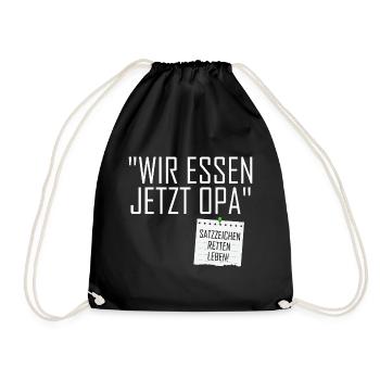 Wir essen jetzt Opa - Turnbeutel - Schwarz - Vorne