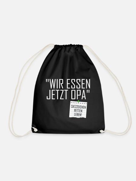 Wir essen jetzt Opa - Turnbeutel - Schwarz