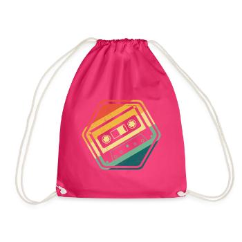 80er 90er Jahre Kassette Mixtape Retro Lustig - Turnbeutel - Fuchsia - Vorne