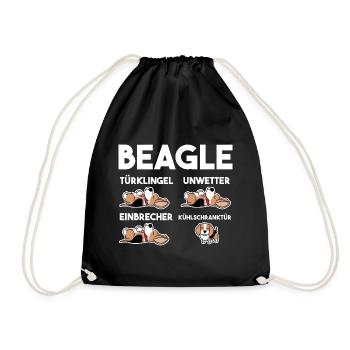 Hund Beagle - Turnbeutel - Schwarz - Vorne