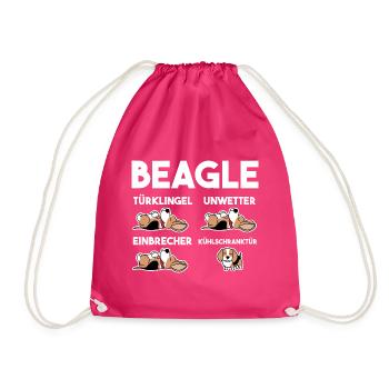 Hund Beagle - Turnbeutel - Fuchsia - Vorne
