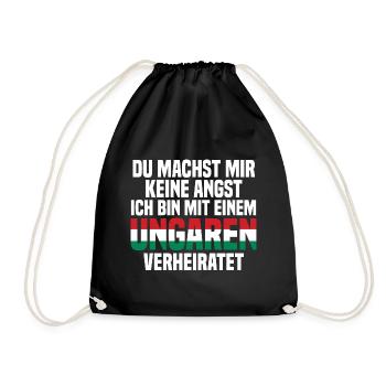 Du machst mir Keine Angst ich bin mit einem Ungare - Turnbeutel - Schwarz - Vorne