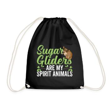 Sugar Gliders Spirit Animals Sugar Glider Owners - Drawstring Bag - black - Front