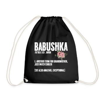 Cool Babushka Definition For A Russian Grandma - Drawstring Bag - black - Front