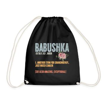 Vintage Babushka Definition A Russian Grandma - Drawstring Bag - black - Front