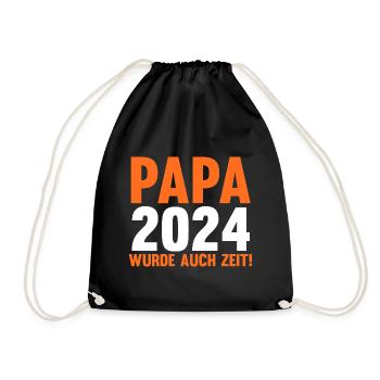 Werdender Papa 2039 - Turnbeutel - Schwarz - Vorne