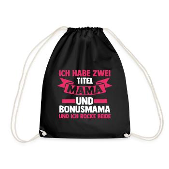 Stiefmutter Stiefmama Bonusmama - Turnbeutel - Schwarz - Vorne