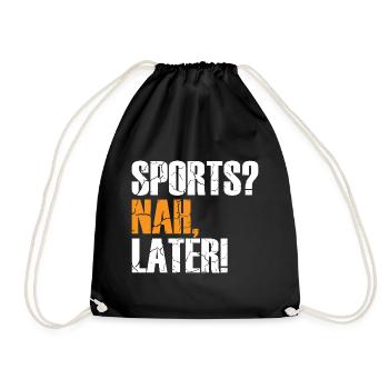Sportif? non, plus tard !, sport, activité, humour, amusement, - Sac de sport léger - noir - Devant