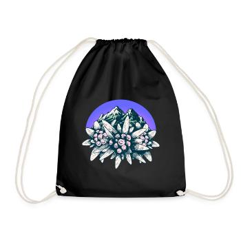 Alpes, Allgäu, Tyrol, Edelweiss, Fleur, Montagnes, Montagne - Sac de sport léger - noir - Devant
