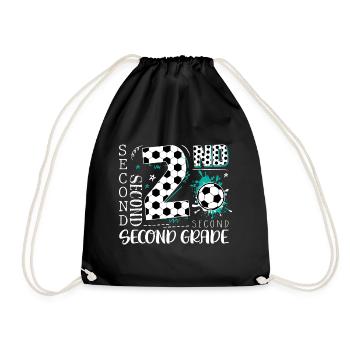 2nd Grade Football - Drawstring Bag - black - Front