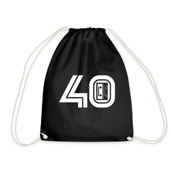 40 Music Fan Retro Cassette Music - Drawstring Bag - black - Front