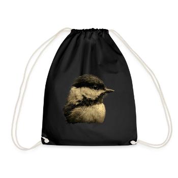 Niedliche Chickadee Vogel Realistische - Turnbeutel - Schwarz - Vorne