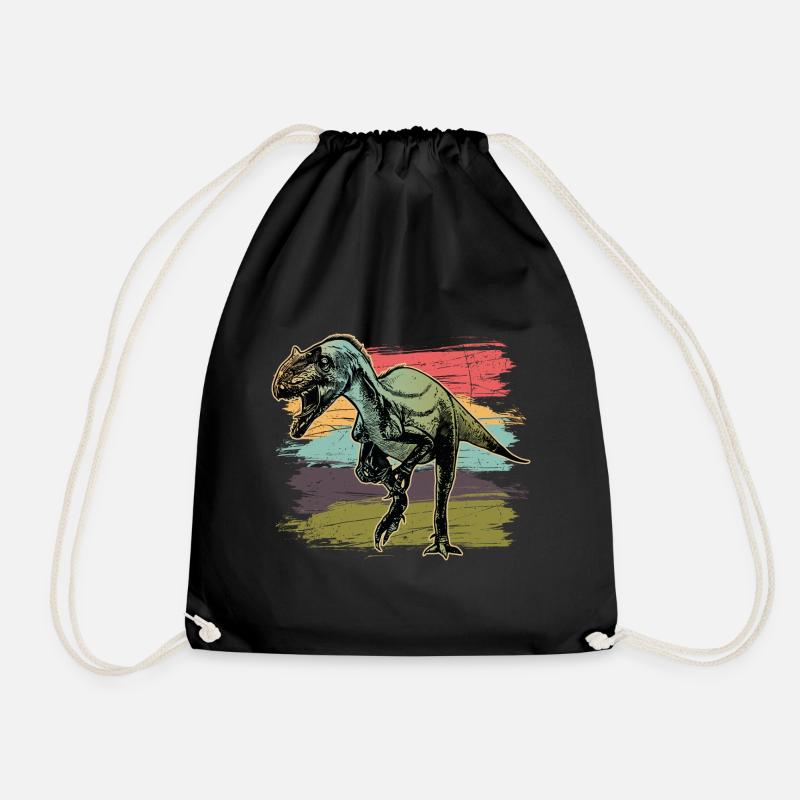 Dinosaur Allosaurus reptile prehistoric fossil - Drawstring Bag - black