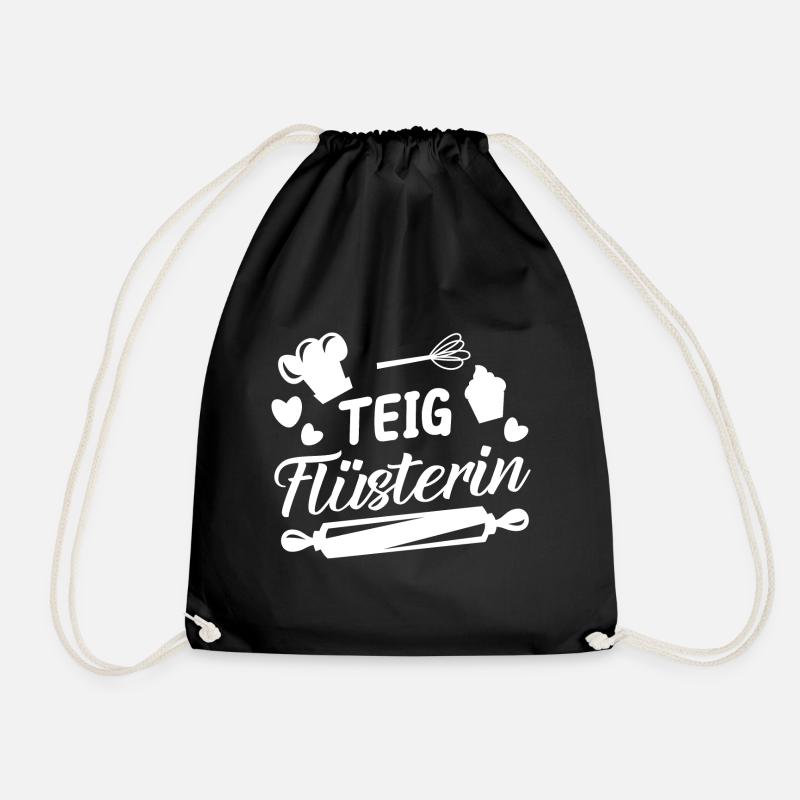 Teig Flüsterin Backen Kuchen Spruch - Turnbeutel - Schwarz