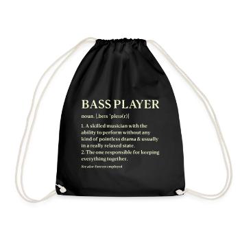 Bassgitarre Bass Player Bassist - Turnbeutel - Schwarz - Vorne