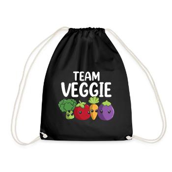 Team Veggie Vegetarian Vegan Veganism - Turnbeutel - Schwarz - Vorne