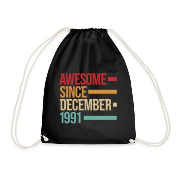 Né génial depuis décembre 1991 - Sac de sport léger - noir - Devant