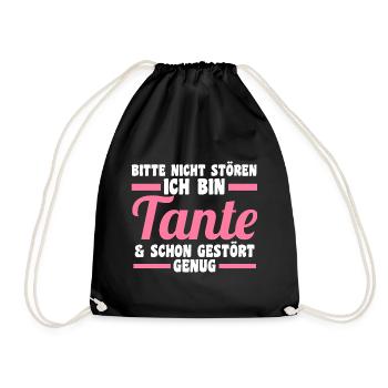 Patinntante Patin Tante - Turnbeutel - Schwarz - Vorne