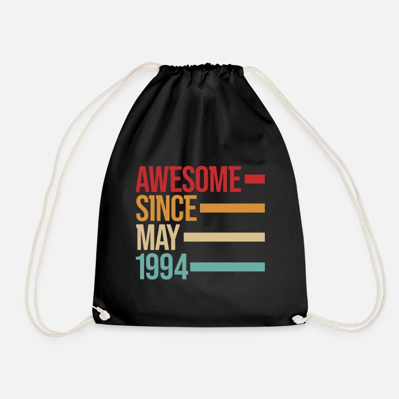 Born Awesome Since May 1994 - Drawstring Bag - black