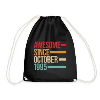 Born Awesome Since October 1995 - Drawstring Bag - black - Front