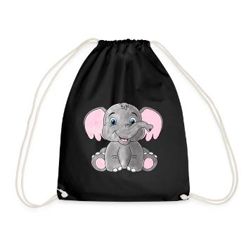 Baby Elefant - Turnbeutel - Schwarz - Vorne