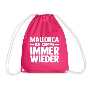 Party Urlaub Mallorca - Turnbeutel - Fuchsia - Vorne